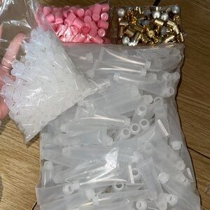 *NEW* 15ML EMPTY LIPGLOSS SQUEEZE TUBE SET (242pcs) WITH PINK/WHITE/GOLD CAPS